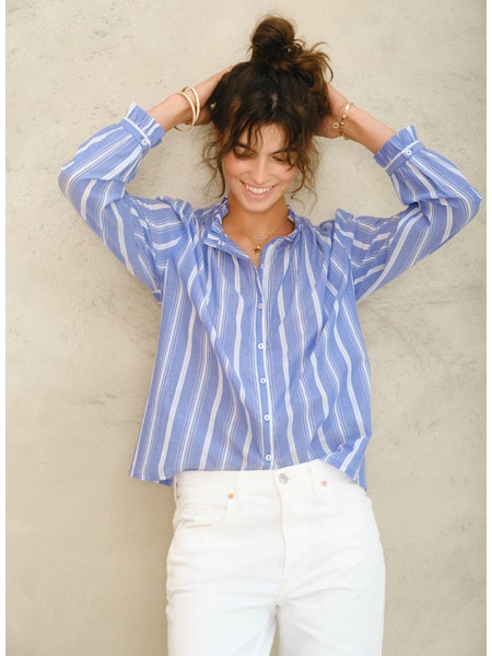 M.A.B.E Chrissie Top Blue Stripe
