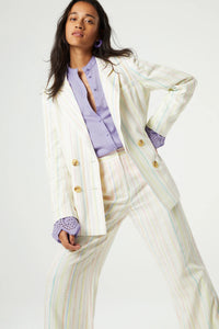 Fabienne Chapot Roger Striped Blazer Lime Light