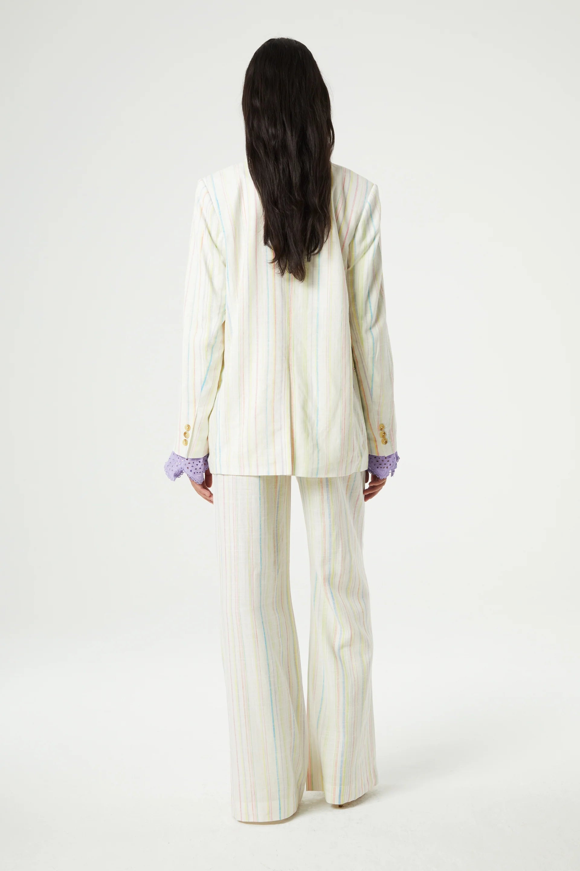 Fabienne Chapot Roger Striped Blazer Lime Light