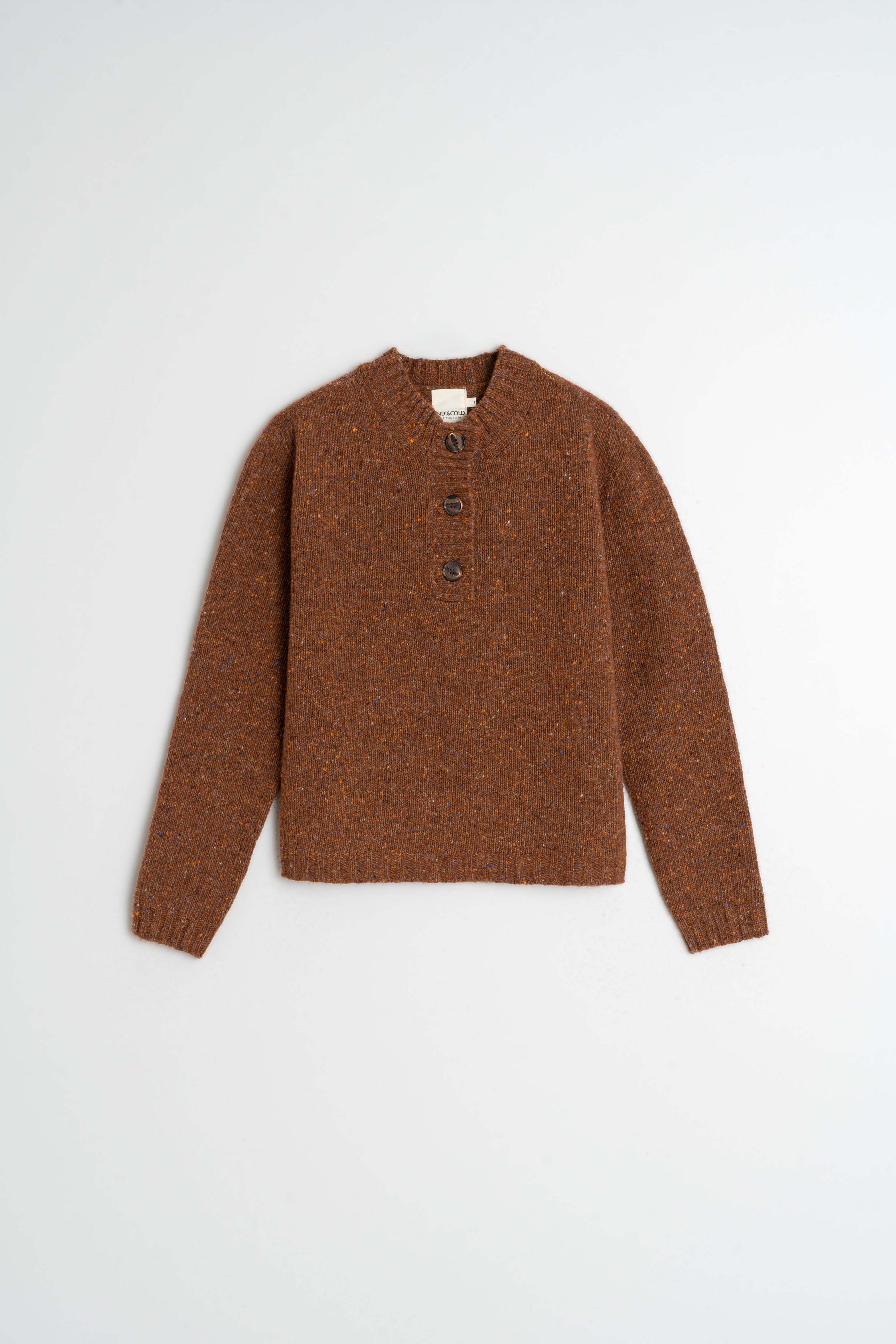Indi & Cold Button up Jumper Burnt Orange