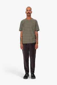 Folk Microstripe T-Shirt - Olive / Black