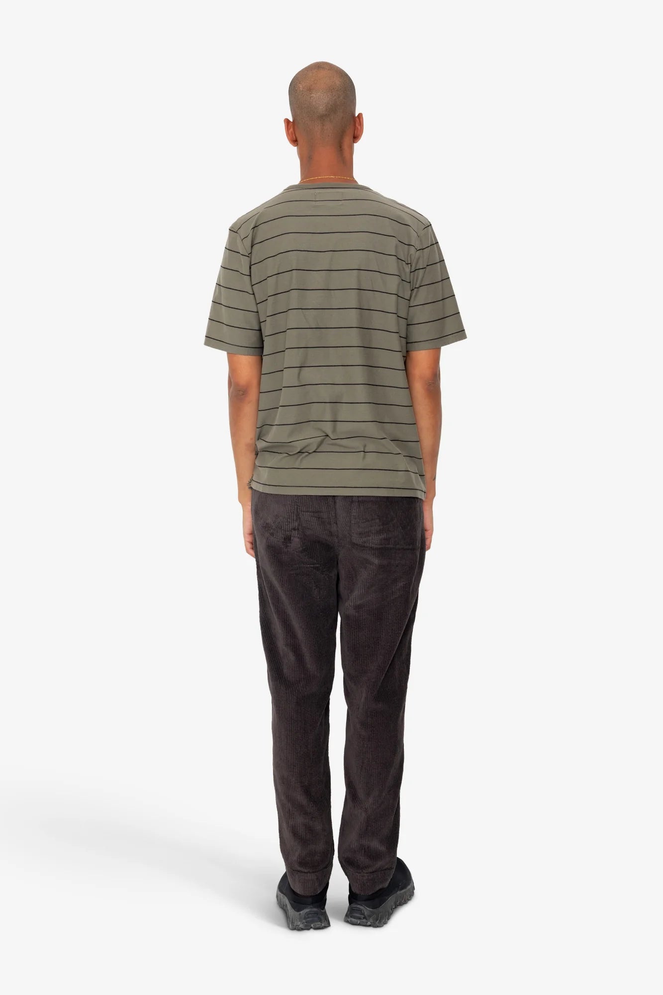 Folk Microstripe T-Shirt - Olive / Black