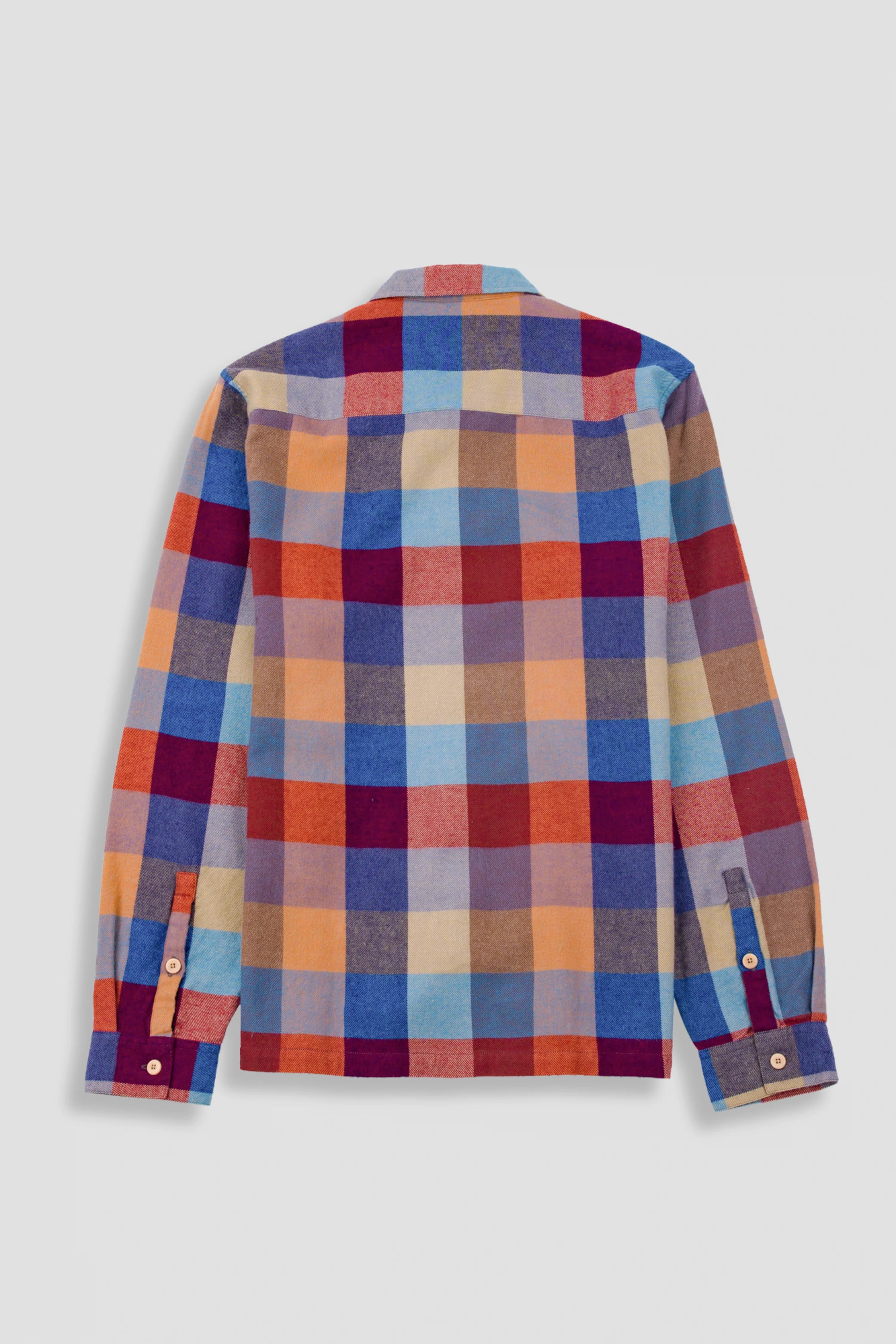 Folk Patch Shirt Crimson Blue Mix