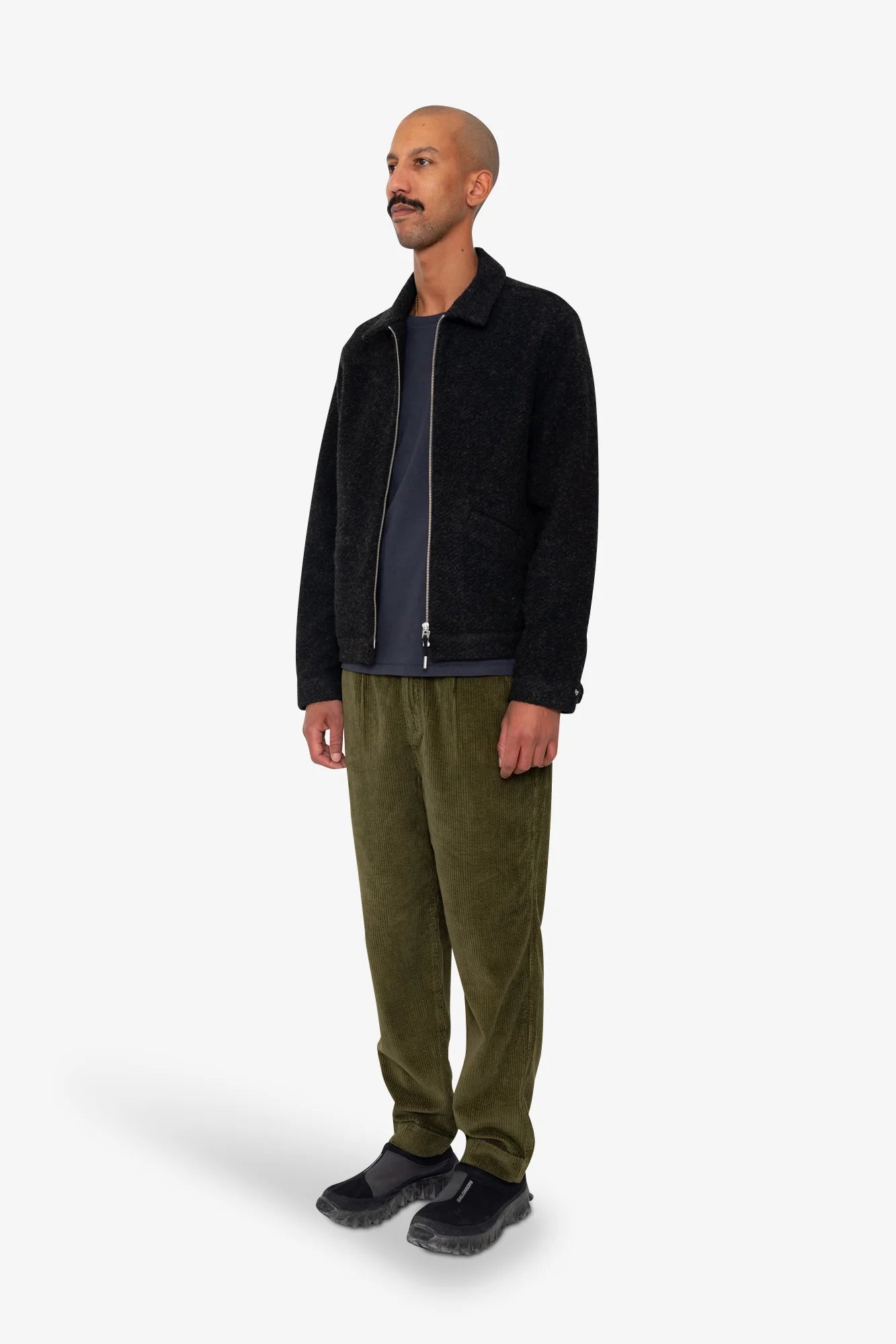 Folk Signal Blouson - Charcoal Wool Twill