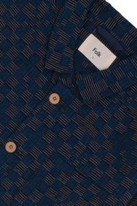 Folk Assembly Jacket Indigo Broken Checkerboard