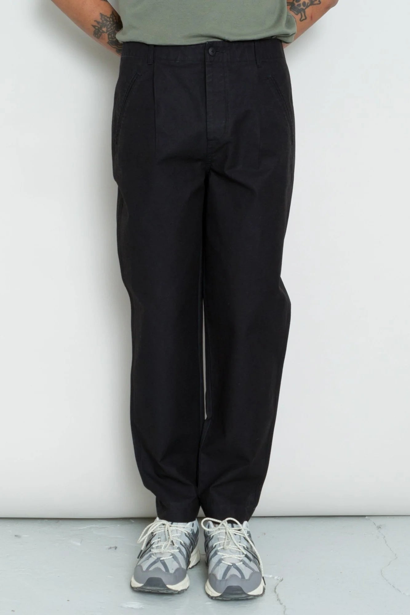 Folk Assembly Pant Soft Black Linear Texture