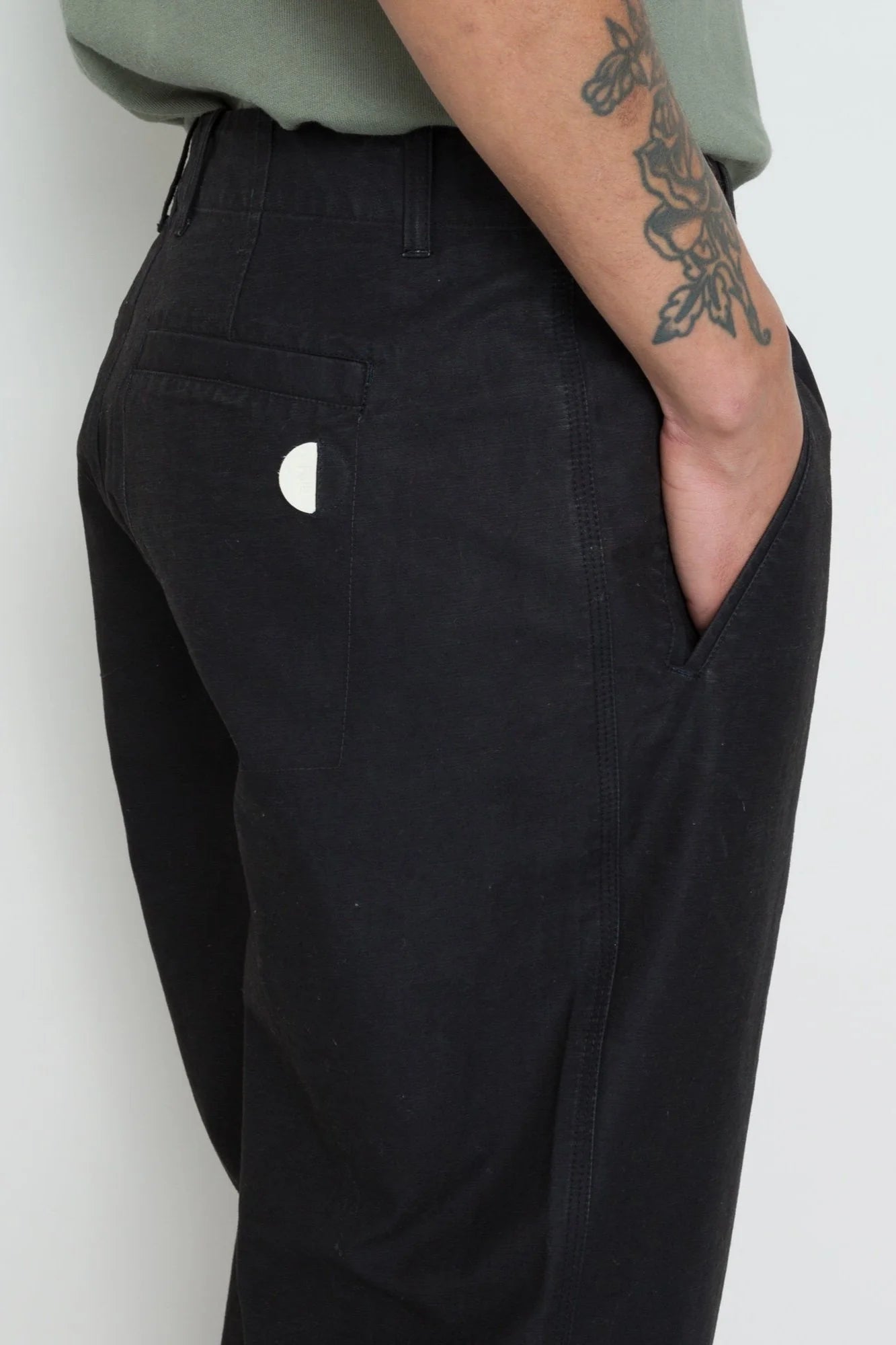 Folk Assembly Pant Soft Black Linear Texture