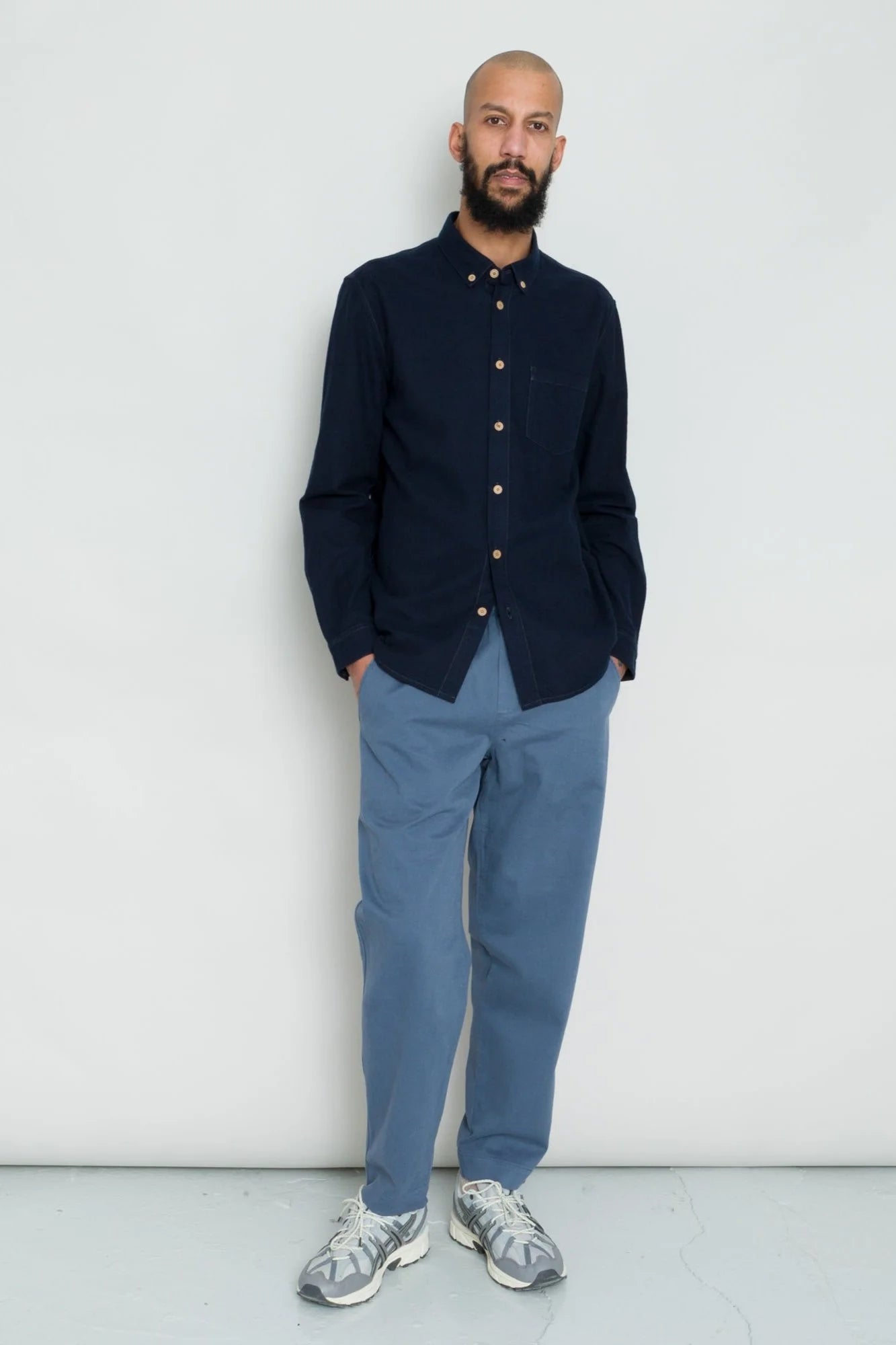 Folk Relaxed Fit Shirt Navy Flannel