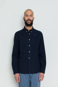 Folk Relaxed Fit Shirt Navy Flannel