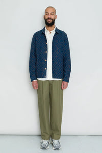 Folk Assembly Jacket Indigo Broken Checkerboard