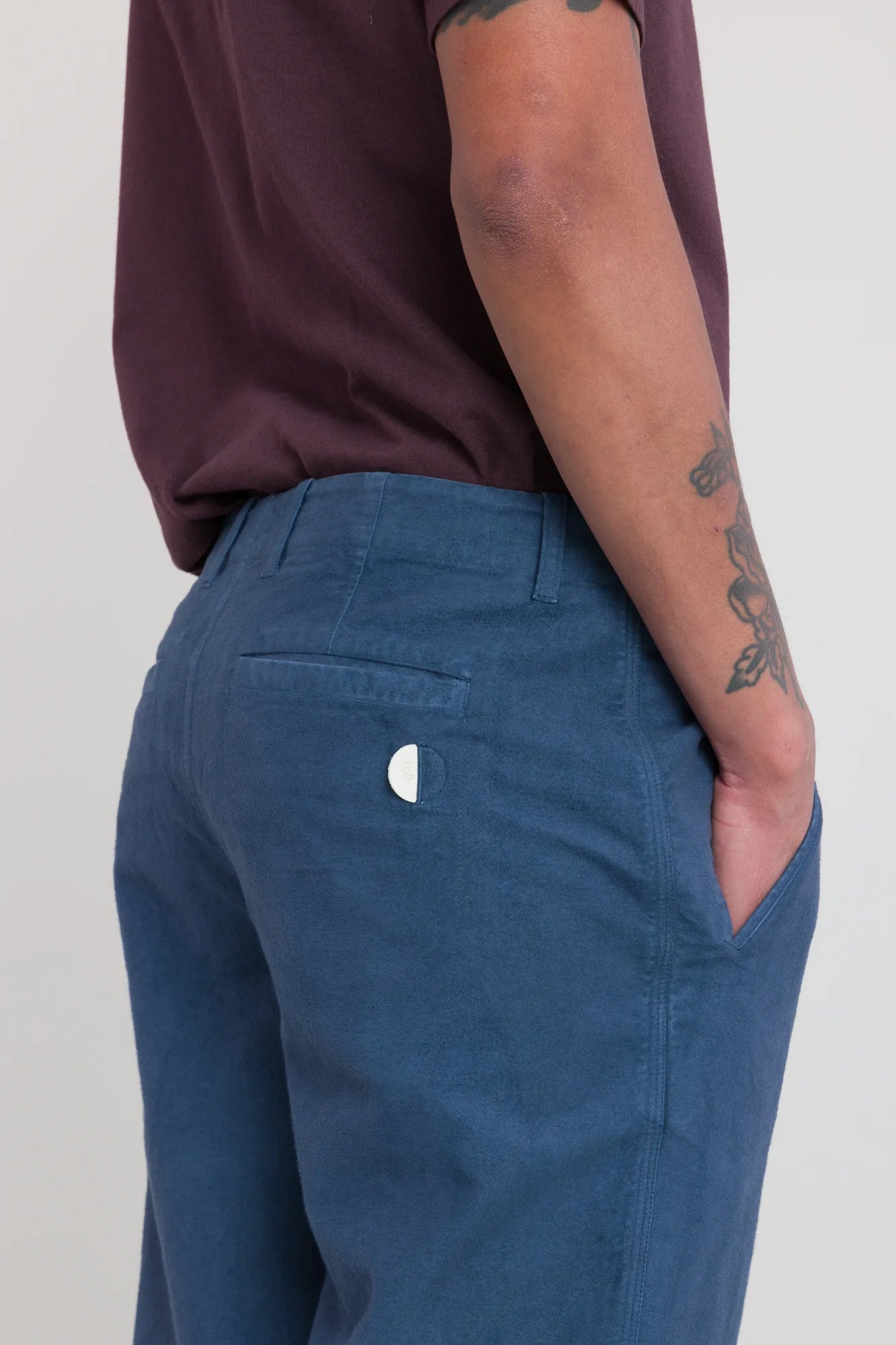 Folk Assembly Pant Steel Blue Moleskin