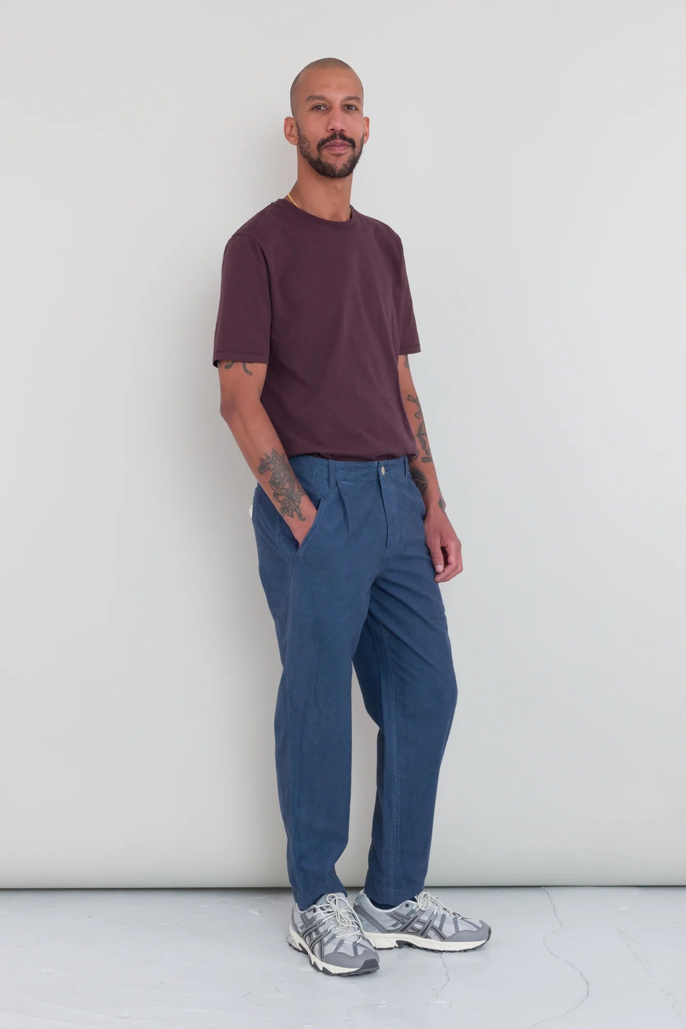 Folk Assembly Pant Steel Blue Moleskin