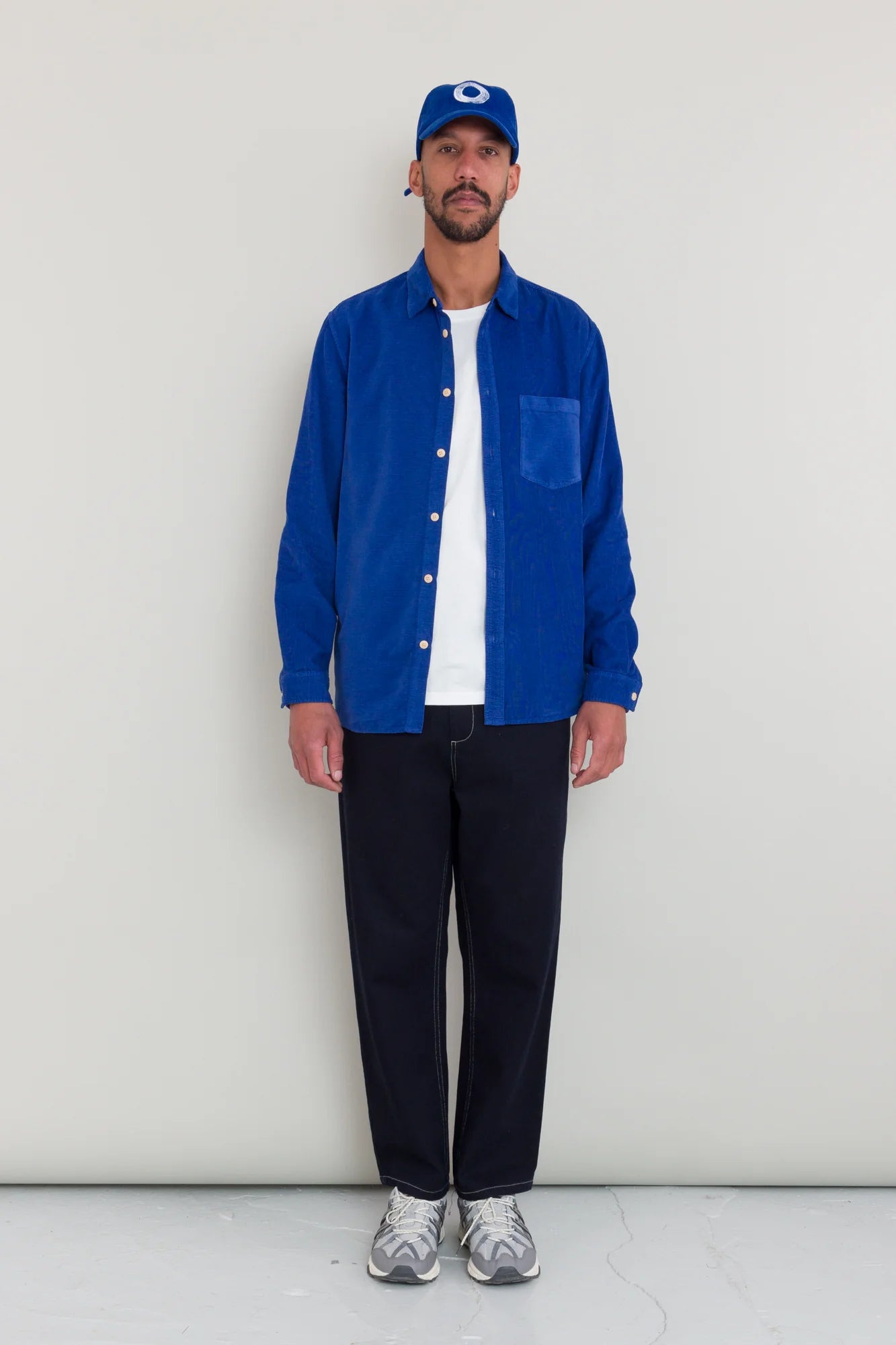Folk Direction Babycord Shirt Bright Blue