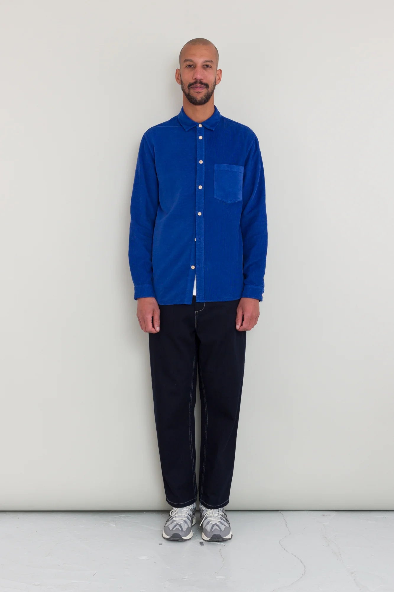 Folk Direction Babycord Shirt Bright Blue