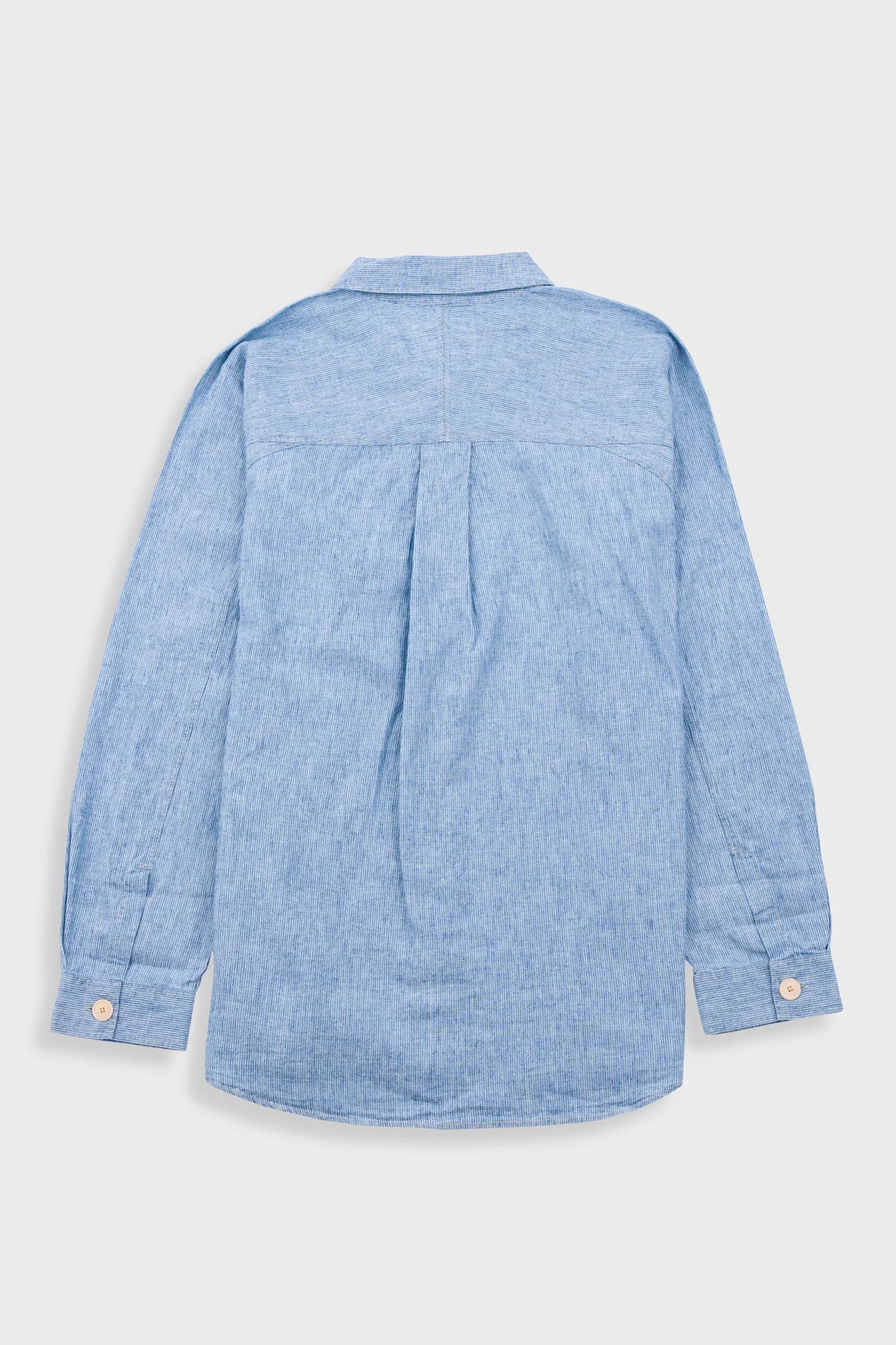 Folk Raglan Washed Indigo Stripe Shirt