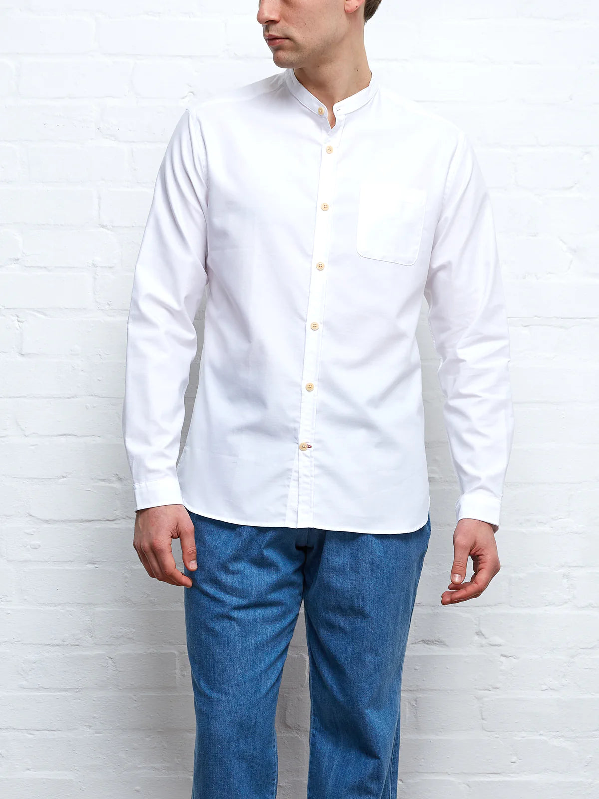 Oliver Spencer Grandad Shirt Brecon White