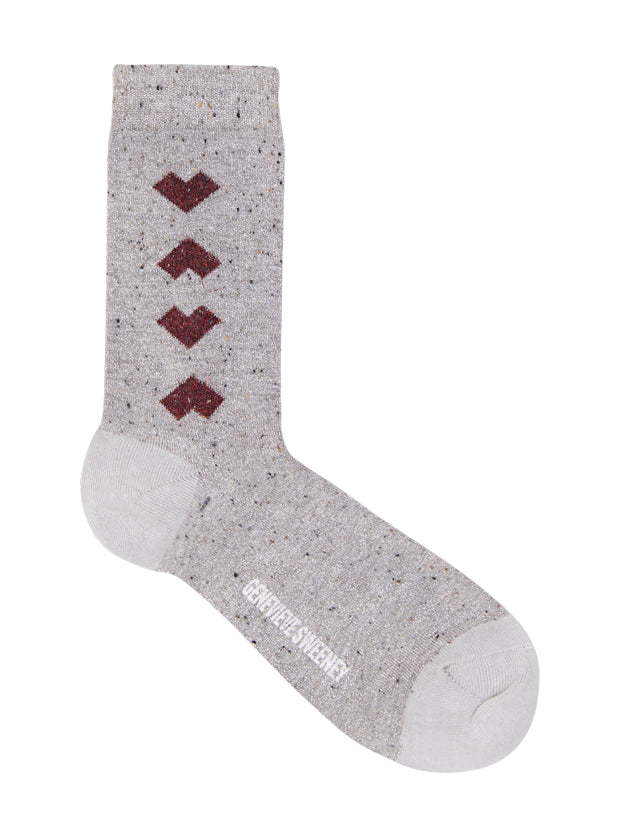 Genevieve Sweeney Selina Sparkly Geometric Heart Sock