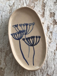 Starling Pots Cow Parsley Garland Ceramic Oval Plate