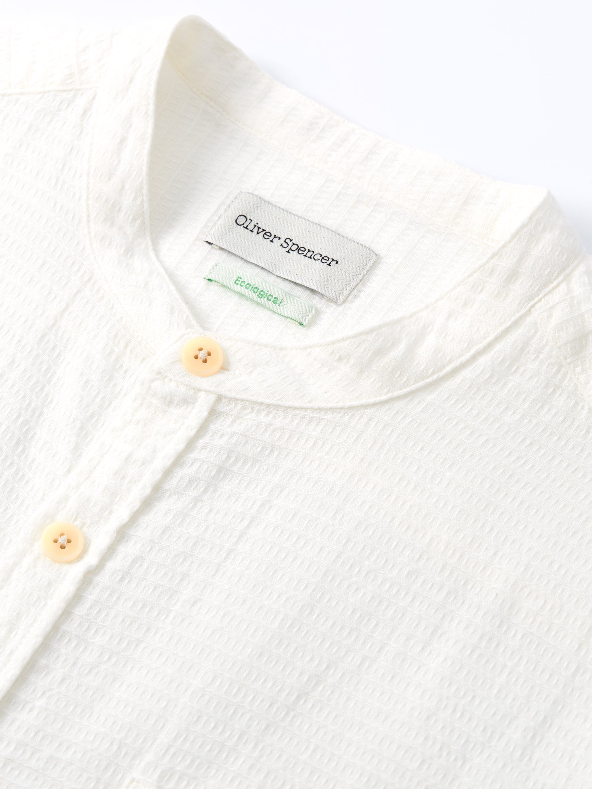 Oliver Spencer Grandad Shirt Haston Crem