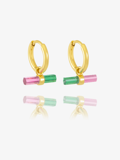 Rachel Jackson Watermelon T- Bar Huggie Hoop Earrings