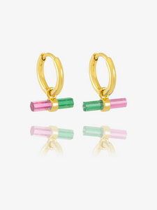 Rachel Jackson Watermelon T- Bar Huggie Hoop Earrings