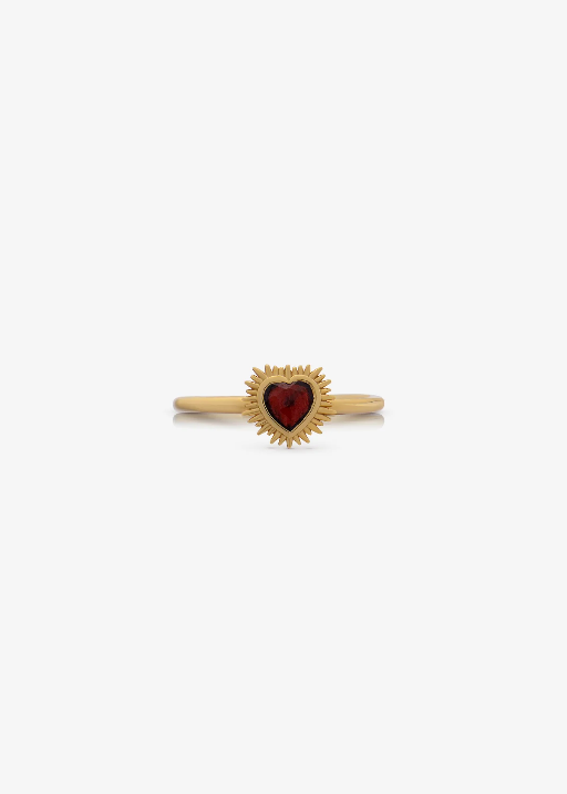 Rachel Jackson Electric Love Mini Garnet Heart Ring
