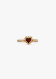 Rachel Jackson Electric Love Mini Garnet Heart Ring