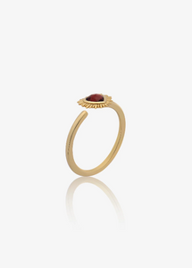 Rachel Jackson Electric Love Mini Garnet Heart Ring