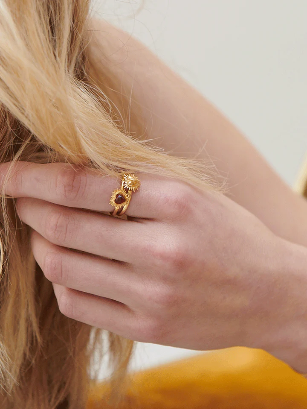 Rachel Jackson Electric Love Mini Garnet Heart Ring