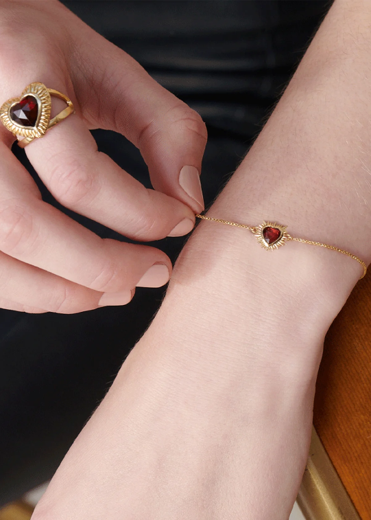 Rachel Jackson Electric love Garnet Heart Bracelet