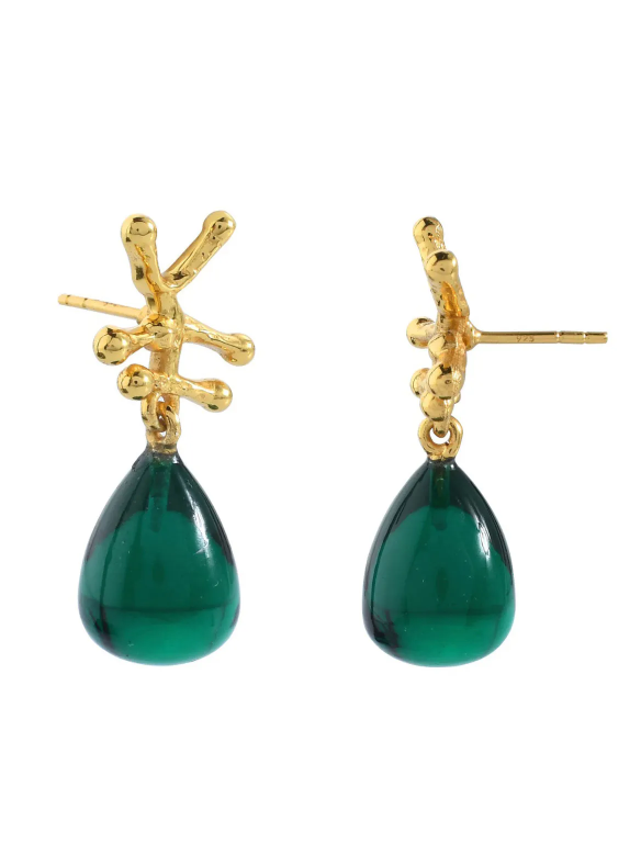Shyla Nuria Earrings Emerald Green