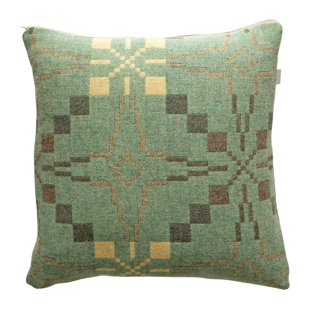Melin Tregwynt Vintage Star Cushion Mint