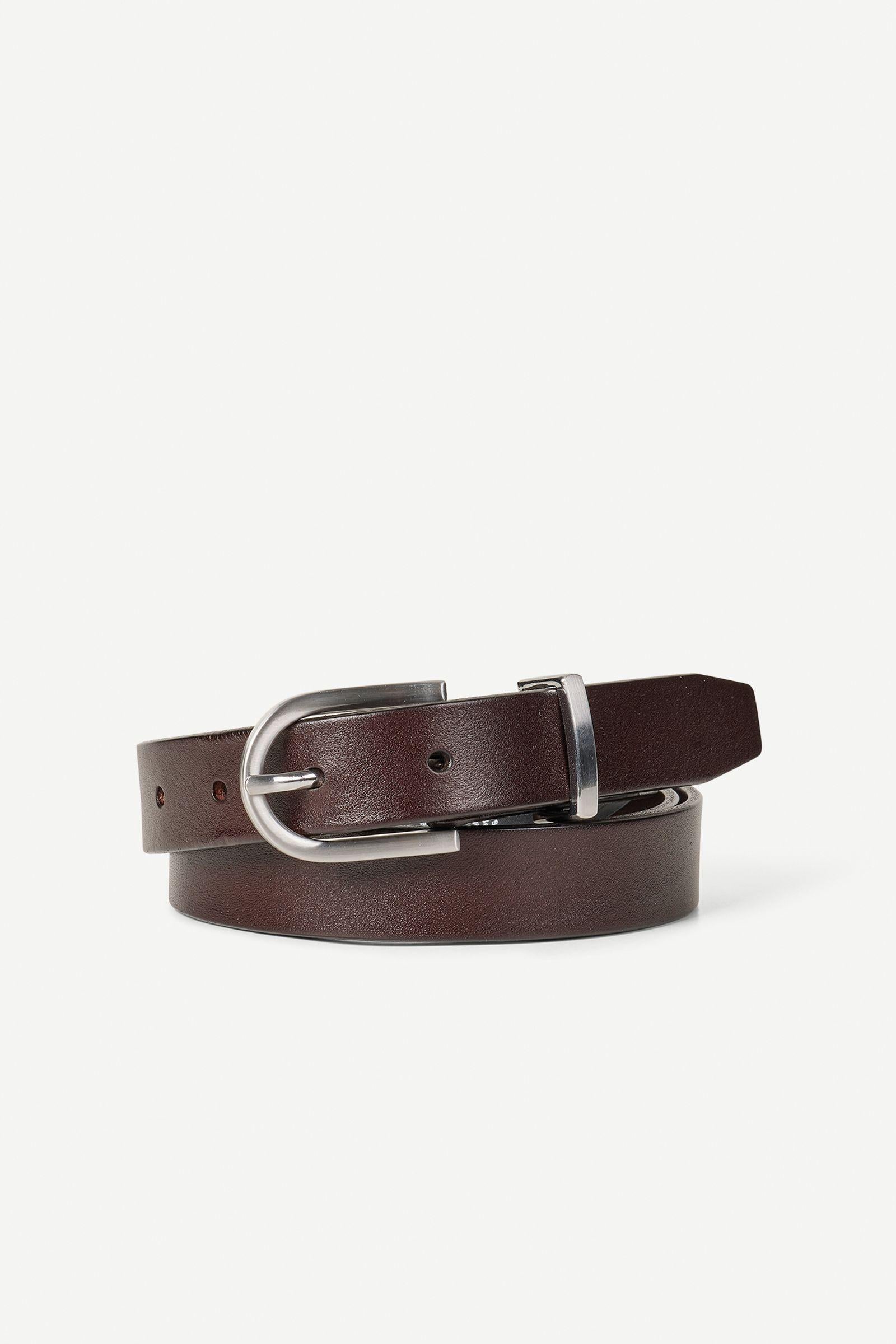 Samsoe Samsoe Sebevan Belt Narrow Dark Brown
