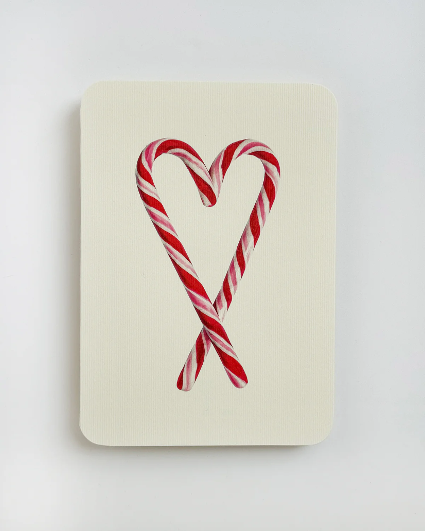 Canonbury Press Candy Cane Heart Greeting Card