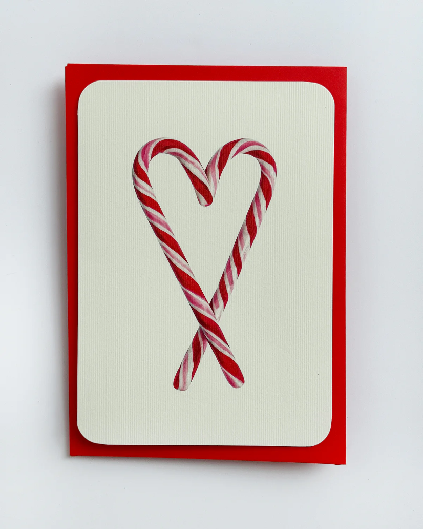 Canonbury Press Candy Cane Heart Greeting Card