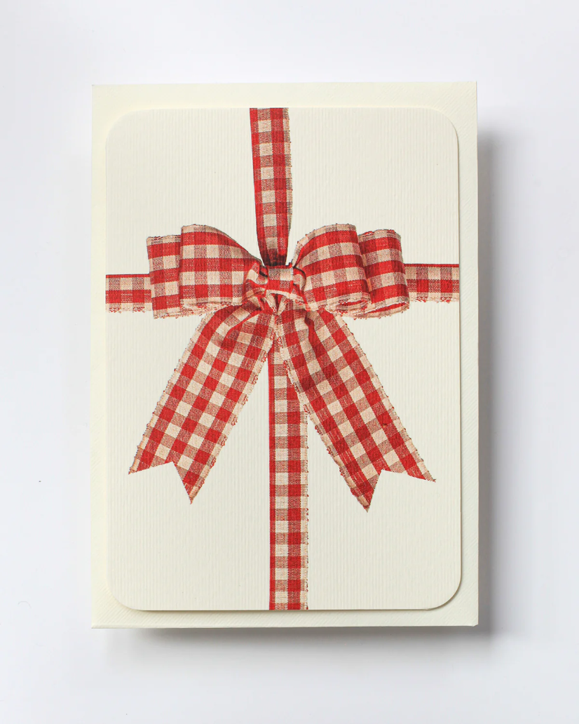 Canonbury Press Gingham Bow Greeting Card