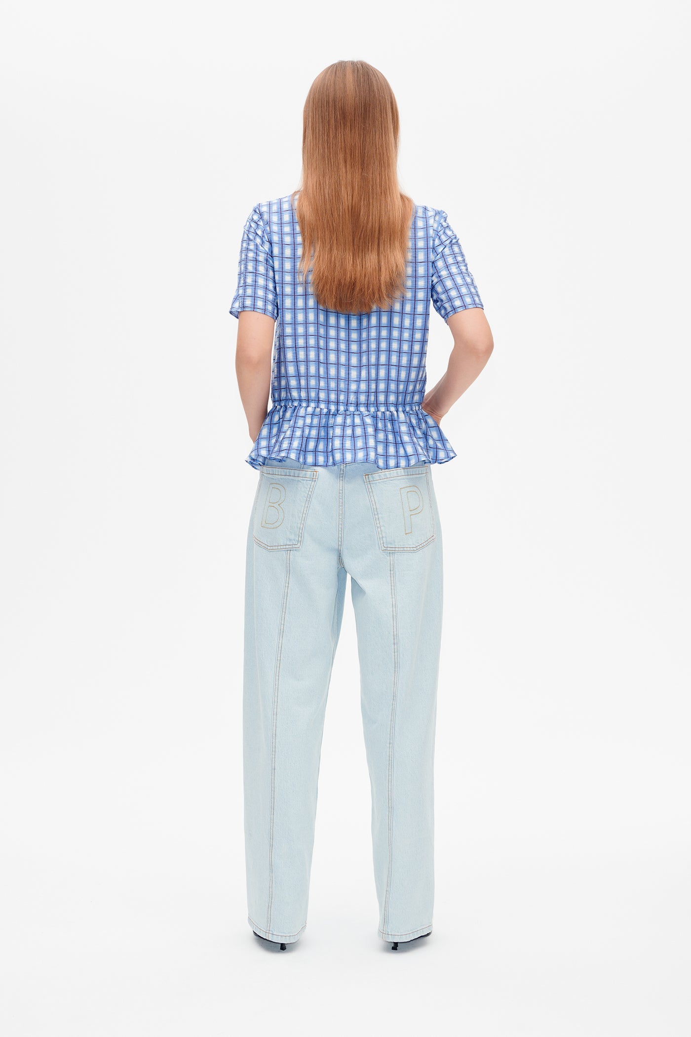 Baum Und Pferdgarten Marly Top Blue Painted Check