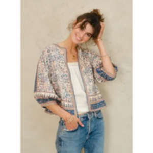 M.A.B.E Cass Print Jacket Navy