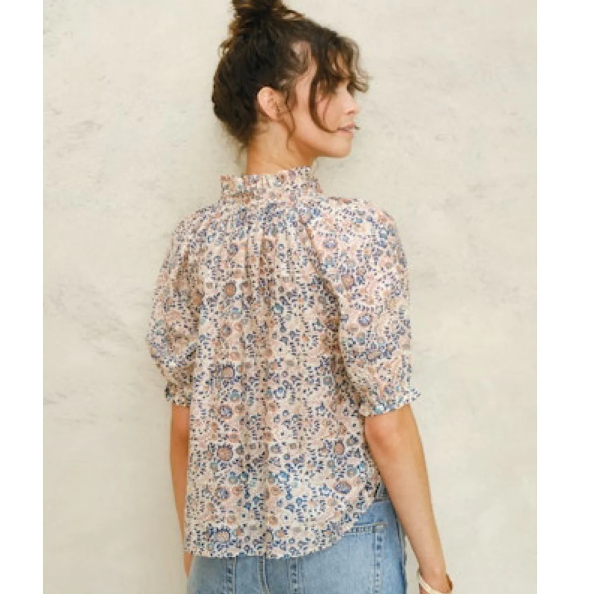 M.A.B.E Cass Print Top Navy