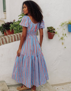 Pink City Prints Katie Dress Poets Stripe