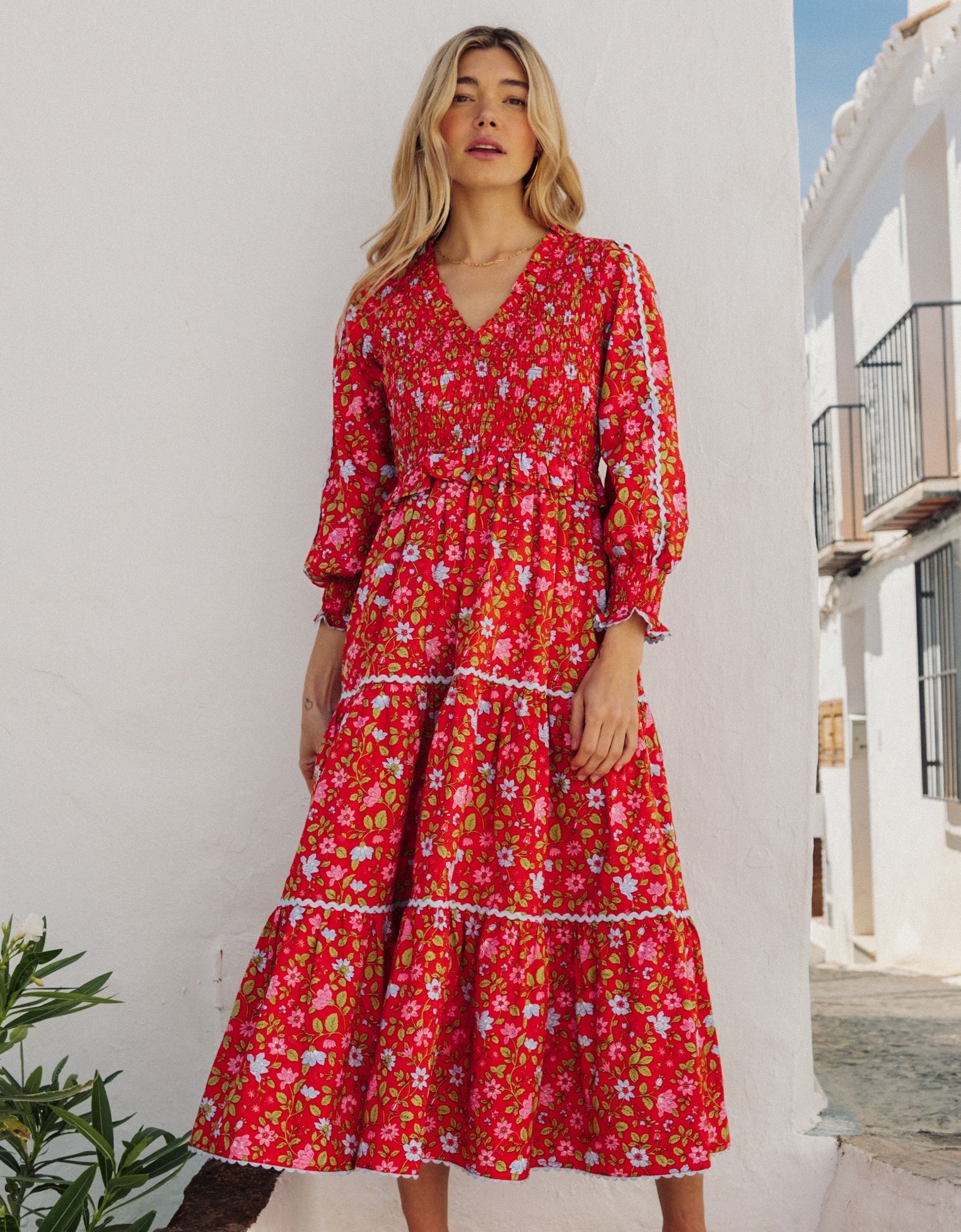 Pink City Prints Mia Dress Poppy Meadow