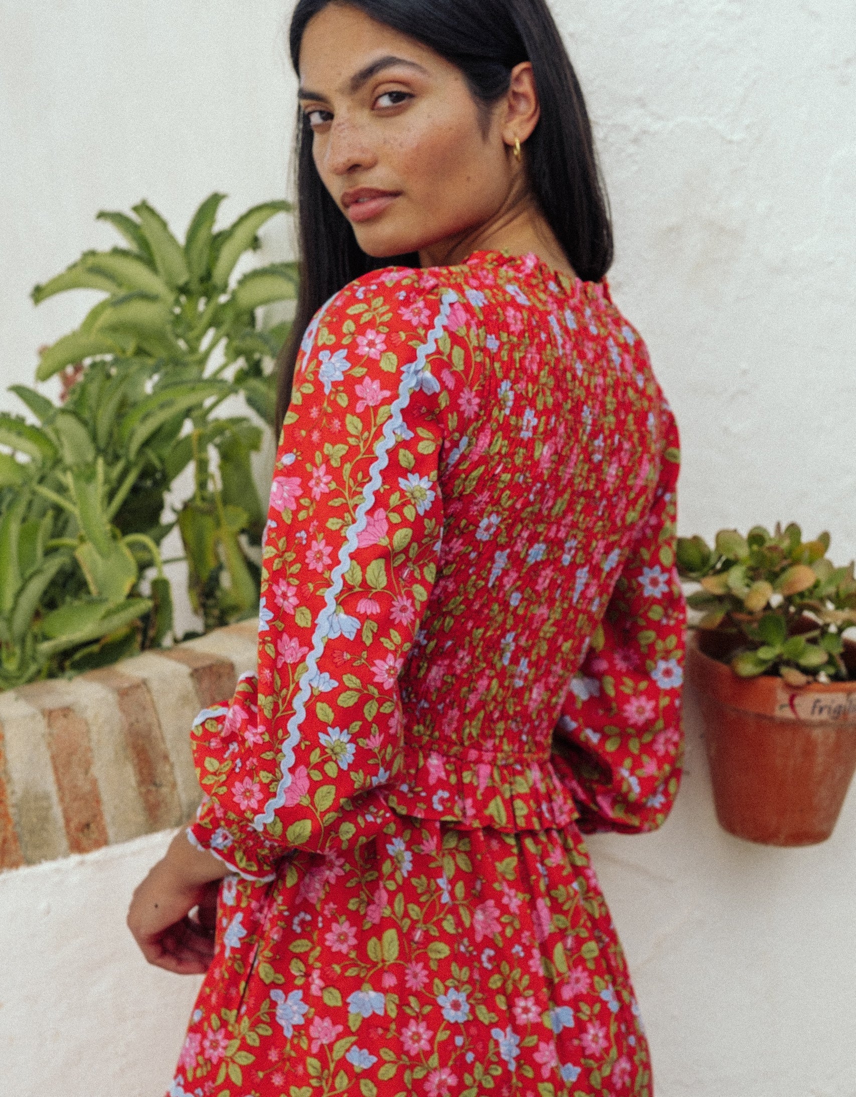Pink City Prints Mia Dress Poppy Meadow