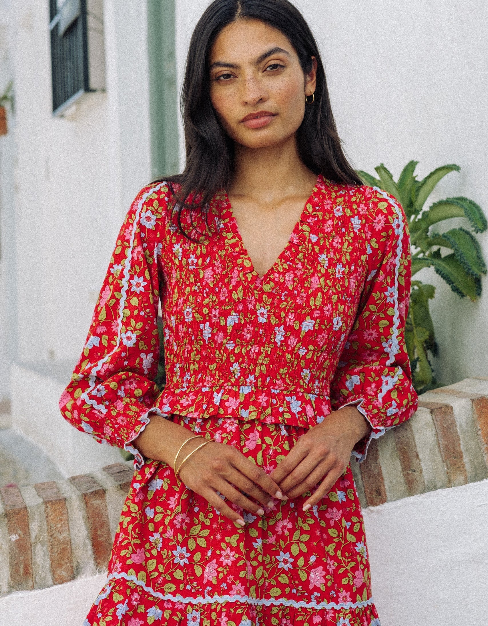 Pink City Prints Mia Dress Poppy Meadow