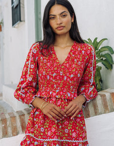 Pink City Prints Mia Dress Poppy Meadow