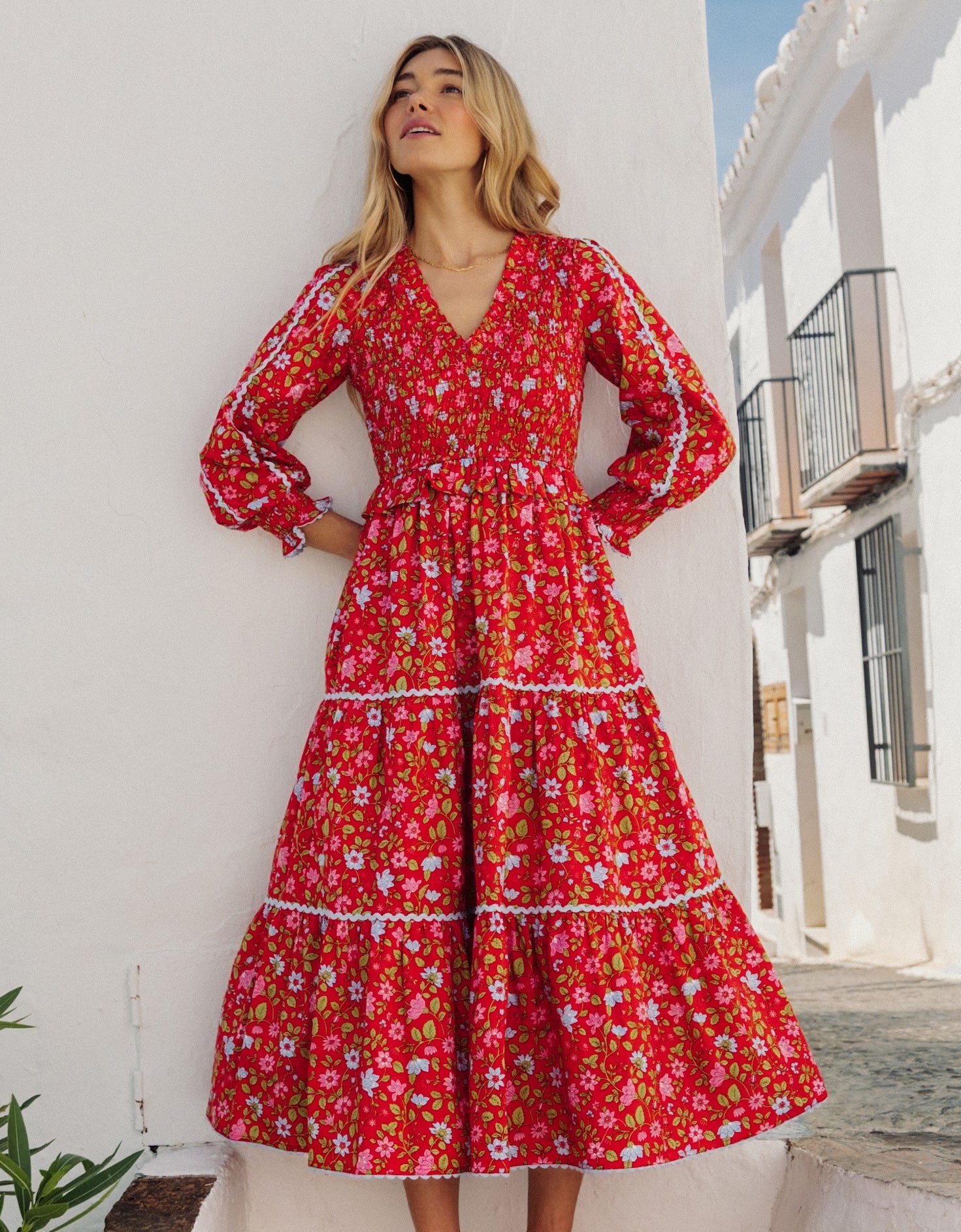 Pink City Prints Mia Dress Poppy Meadow
