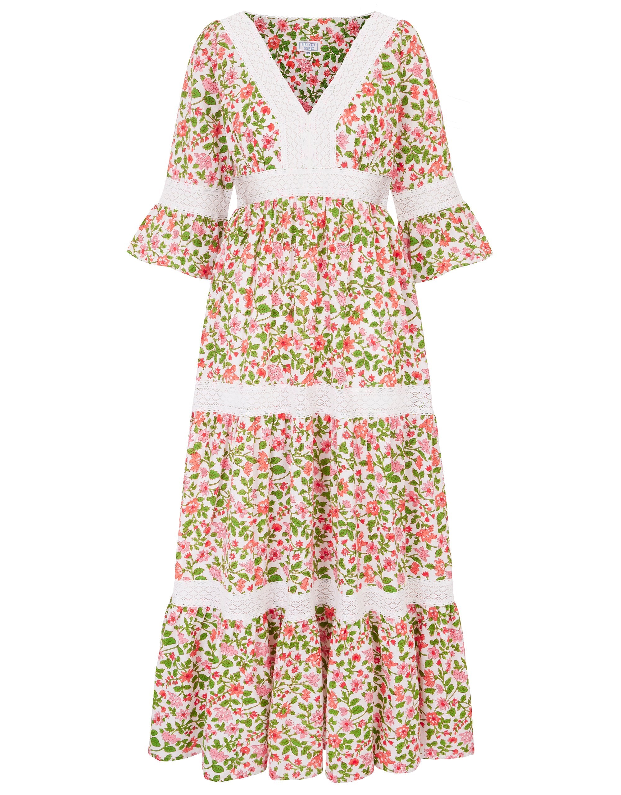 Pink City Prints Alicia Dress Peach Jaal