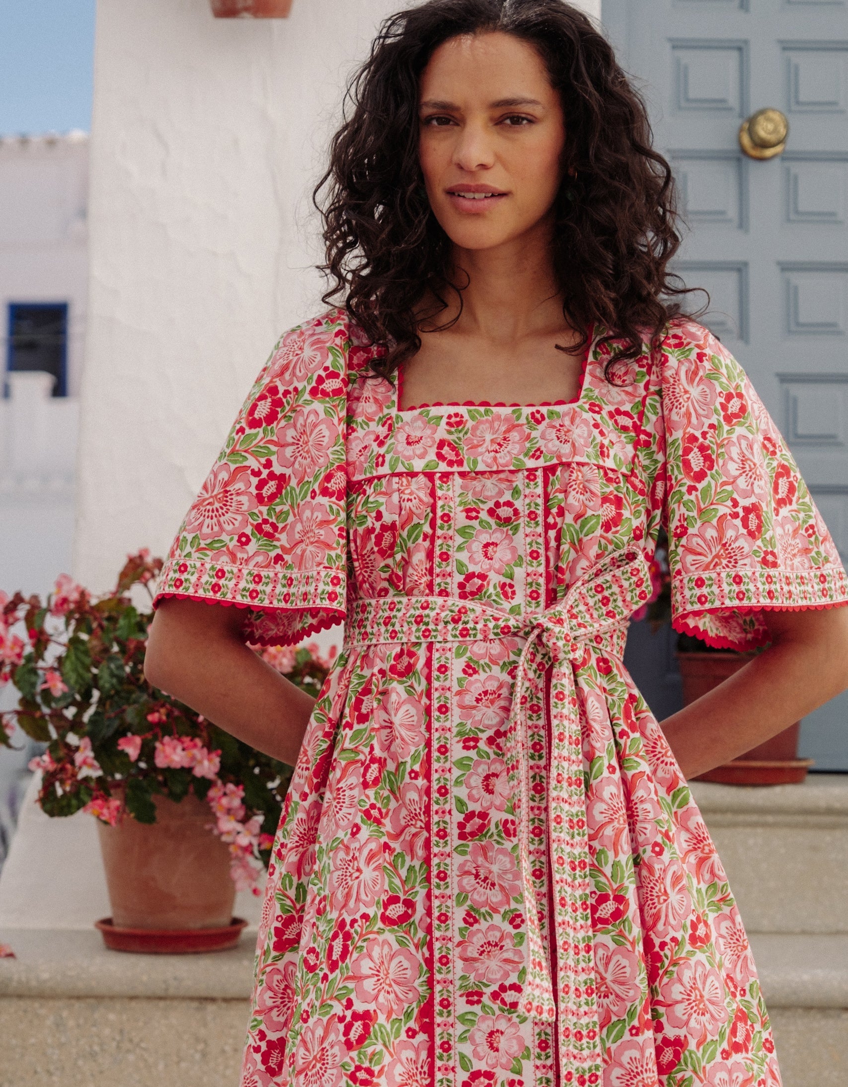 Pink City Prints Fleur Dress Sweet Hibiscus