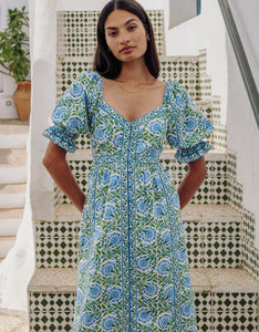 Pink city Prints Maree Dress Peacock Border