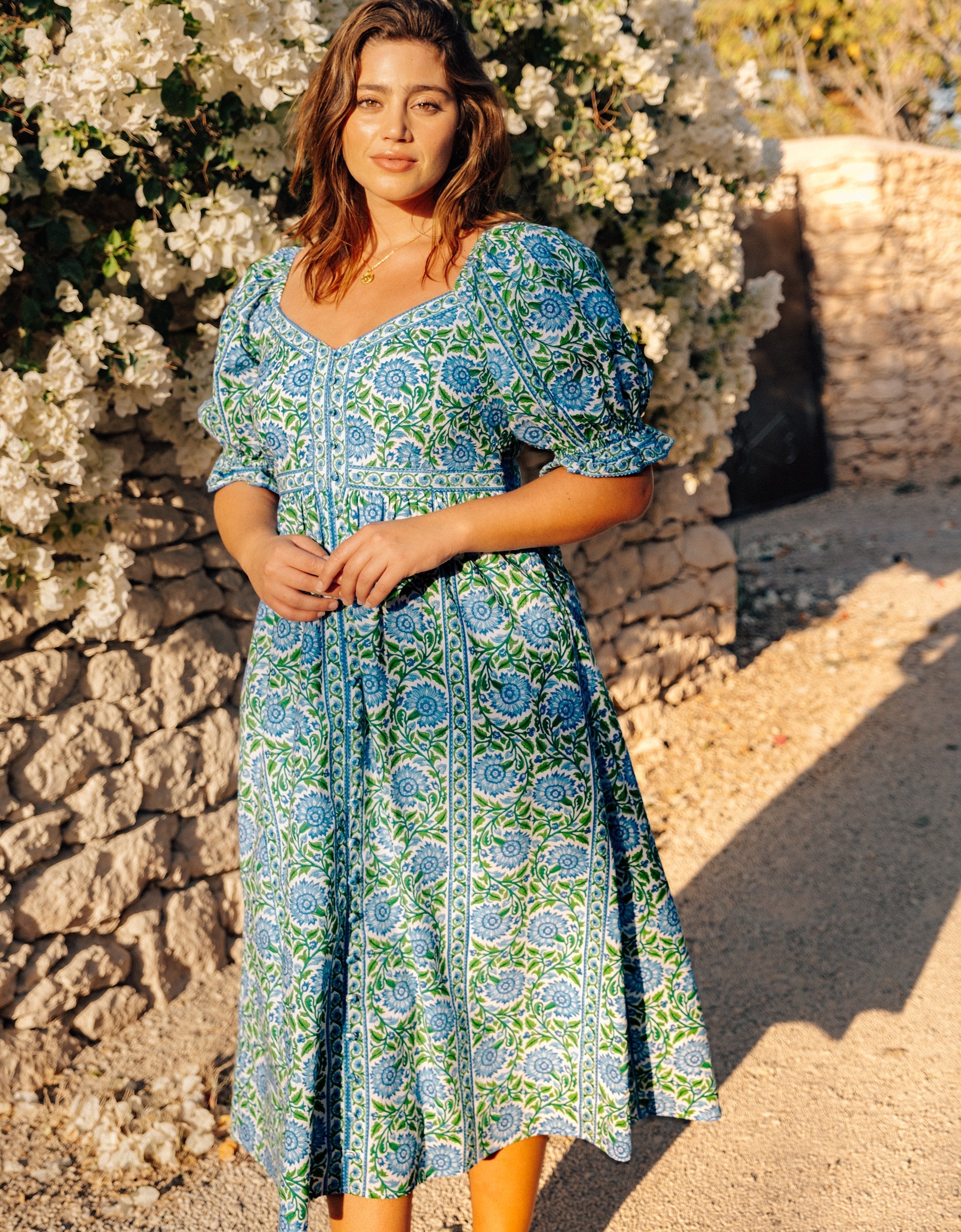 Pink city Prints Maree Dress Peacock Border