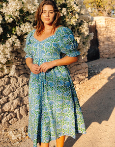 Pink city Prints Maree Dress Peacock Border